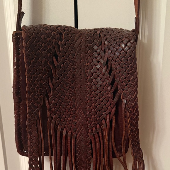 Handbags - Brown Fringe Leather Boho Crossbody Bag